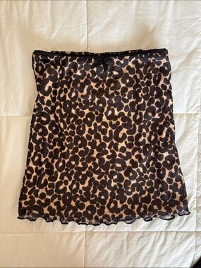 Mob Wife Leopard Mesh Mini Skirt XX Small